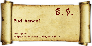 Bud Vencel névjegykártya